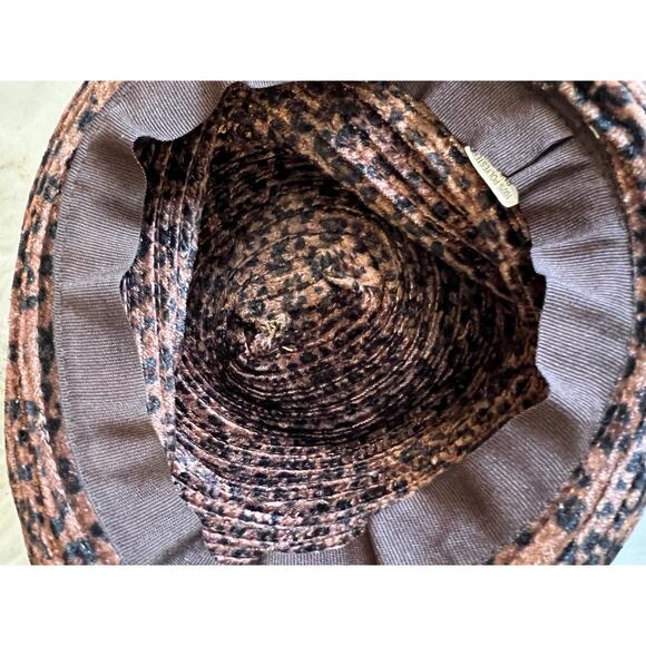 Y2K Velvet Leopard print short rolled brim hat - Picture 5 of 5